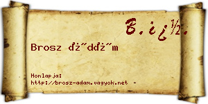 Brosz Ádám névjegykártya